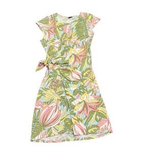 Talbots Women’s cotton t-shirt dress, tropical print, MP